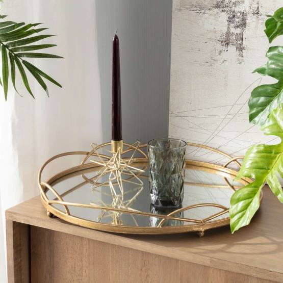 Tablett-Gold Mirror 46cm